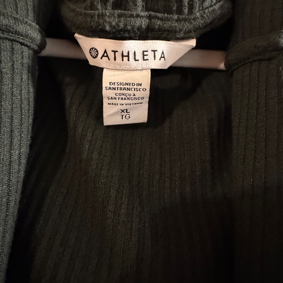 Athleta Forest Green Ribbed Hooded duster - Picture 2 of 3